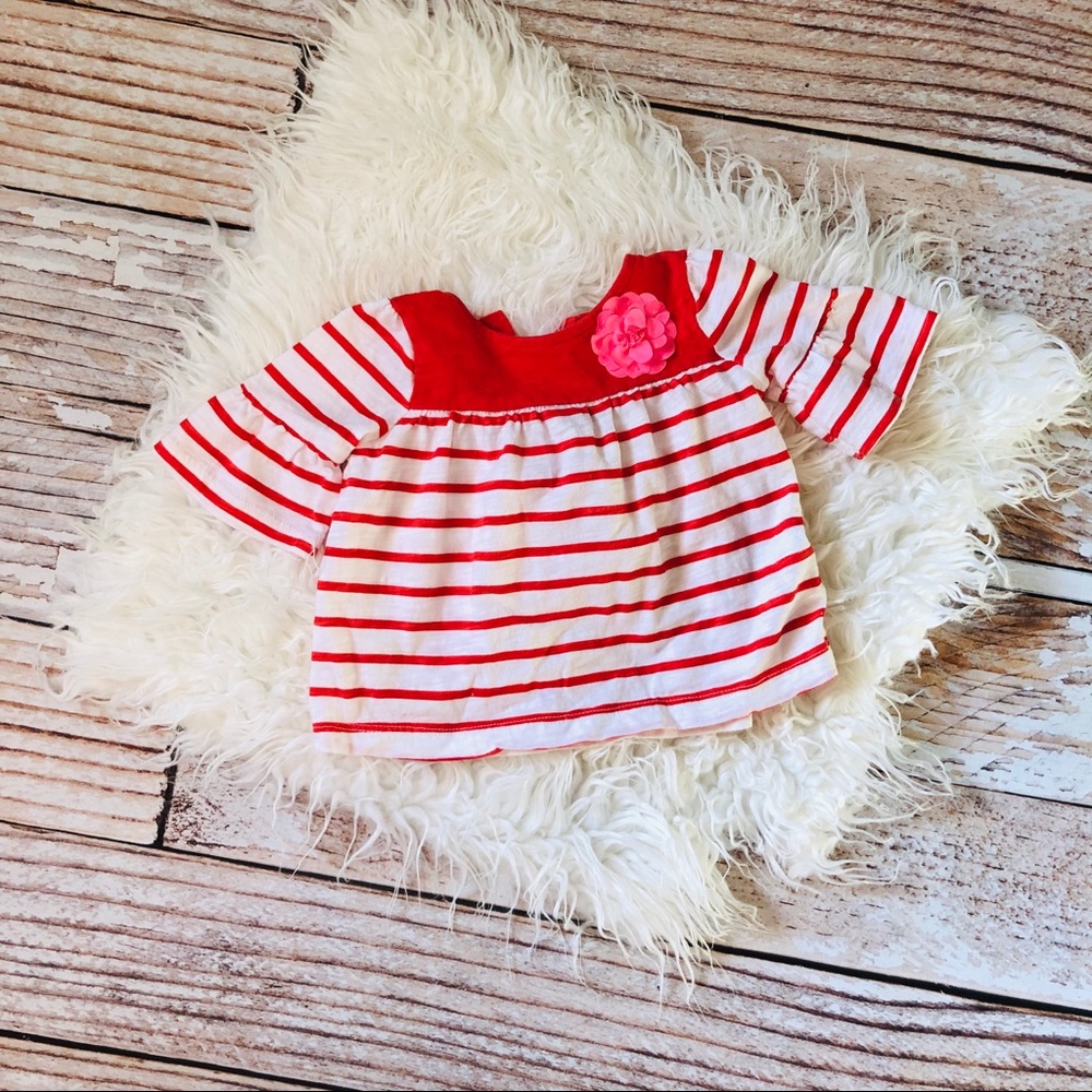 Carter’s Red Striped Baby Tunic - Size 6 months